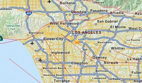The epicenter of an earthquake Wednesday morning, March 20, 2013.