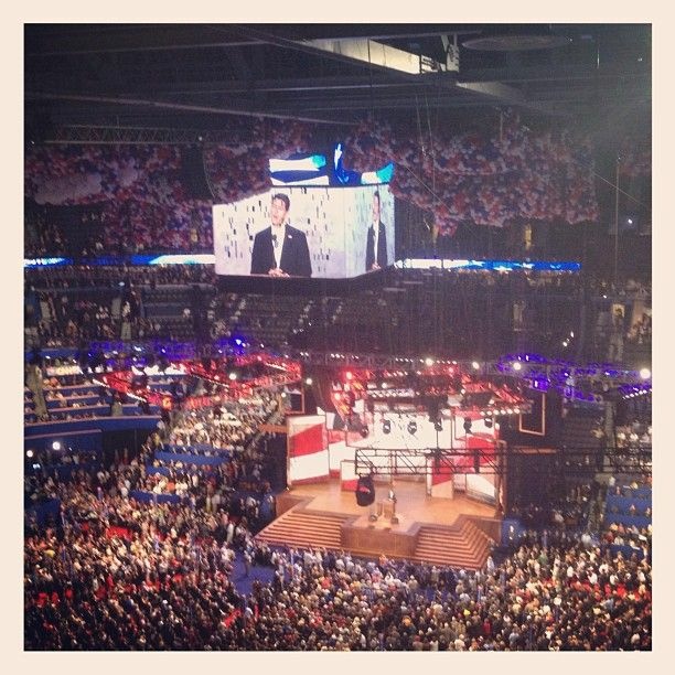 View from inside the Republican National Convention as VP candidate Paul Ryan delivered his speech on Aug. 29, 2012.