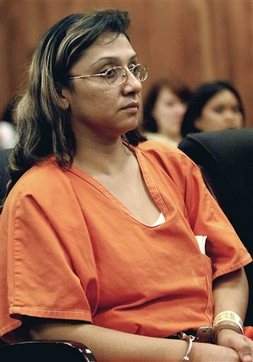 This July 17, 2007, file photo shows EvaDaley during opening statements in her trial in Long Beach, Calif.