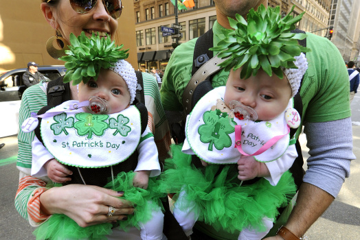 Young parade-goers Harley and Presley Ei