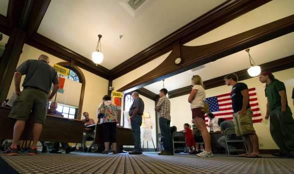 Voters take to the polls June 5, 2012 at
