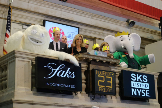 Saks Celebrates 80th Birthday Of Babar At The New York Stock Exchange Closing Bell