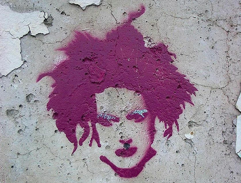 Street art: Robert Smith of The Cure
