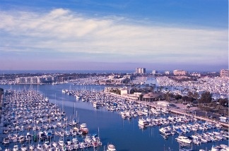 Marina del Rey, California in the morning sunlight.
