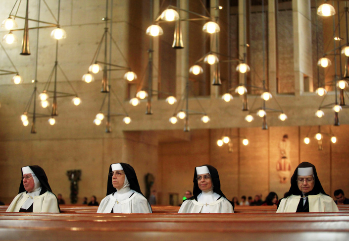 Cardinal Roger Mahony Celebrates Christmas Mass At The Cathedral Of Our Lady Of The Angels