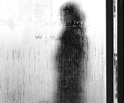 woman bus stop silhouette