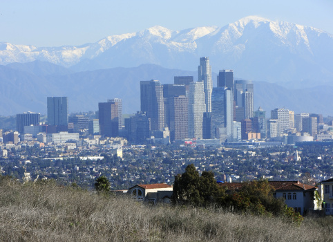 Against a background of the Los Angeles