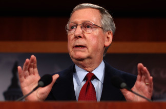 Above: Mitch McConnell, the Republican leader in the U.S. Senate