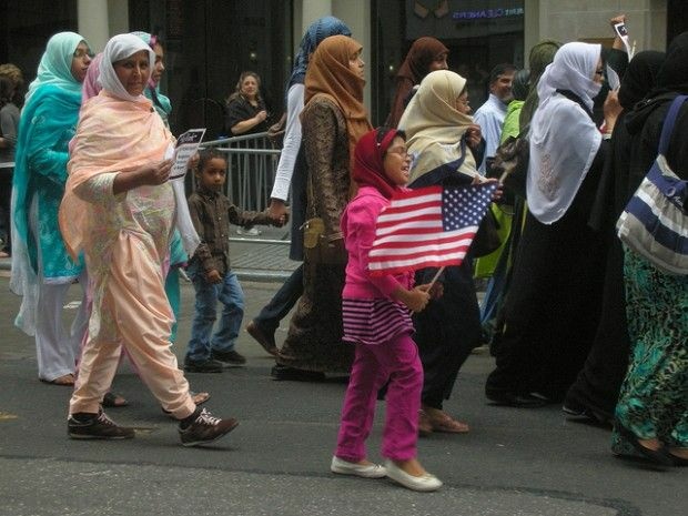 Participants in last year's annual Muslim Day parade in New York, September 26, 2010