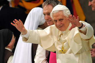 Pope Benedict XVI gestures during his weekly general audience at the Vatican.