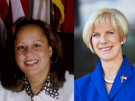 Reps. Laura Richardson, left, and Janice Hahn, right, will face each other in November in the race for Congress' 44th District.