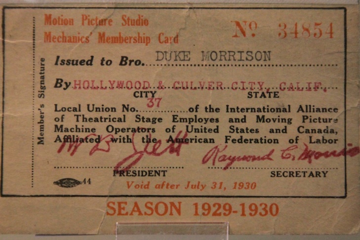 John Wayne Union Card