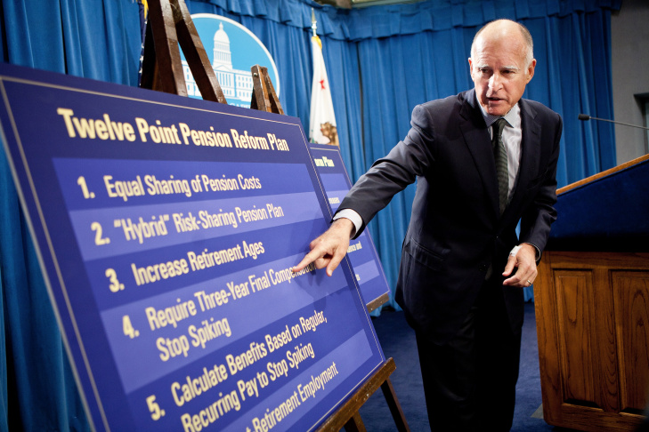 California Governor Jerry Brown Unveils State Pension Reform Program
