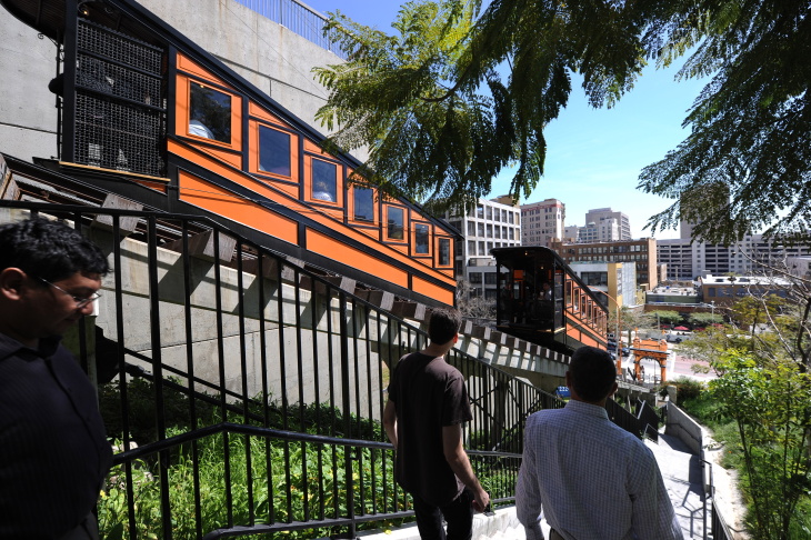 The Angels Flight Railway, for the first