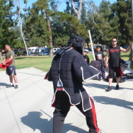 Combatants pair off during an eskrima sparring match in Los Feliz