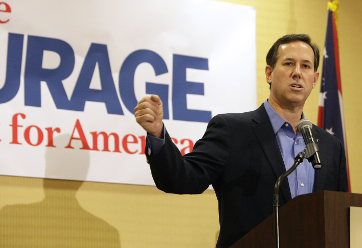 Rick Santorum Attends Tea Party Rally In Ohio