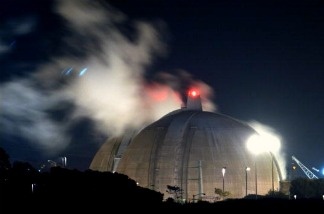 Steam rises between reactors 2 and 3 at the San Onofre Nuclear Generating Station near San Clemente, CA.