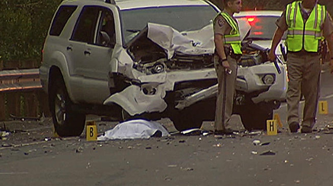 A driver was arrested in connection with a fatal crash that all but one lane of the westbound Ventura (101) Freeway near the Balboa Boulevard off-ramp in Encino before dawn on Sunday, July 28, 2013.