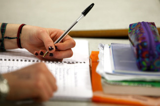 Pupils at Willow Glenn High School attend a biology class on February 5, 2010 in San Jose.