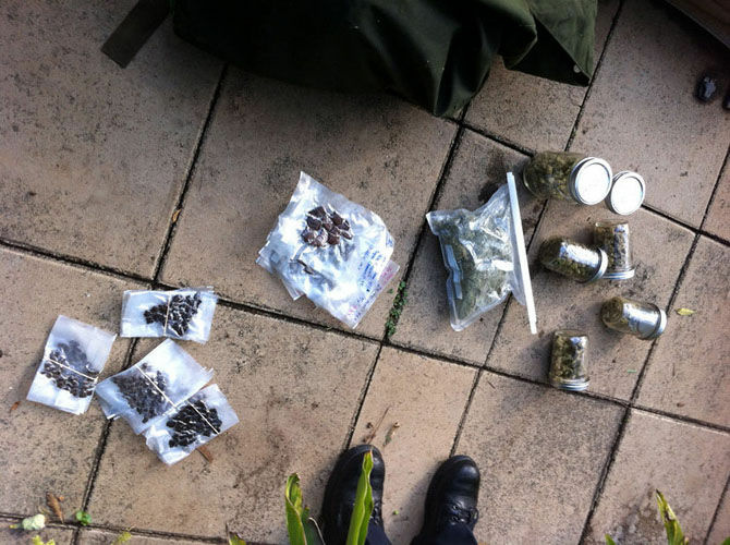Some of the marijuana and hash found in the bag in Mack Reed's backyard.