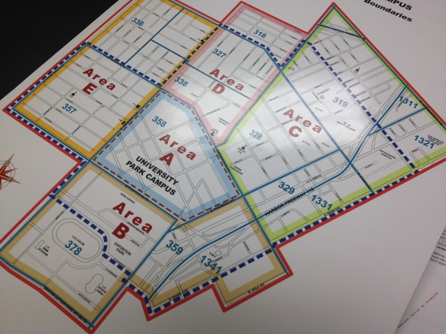 USC Department of Public Safety patrol boundary map
