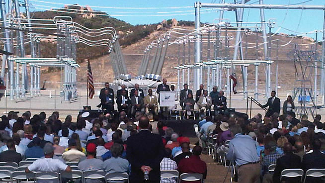 The Sunrise Powerlink began operating in June and was dedicated in a ceremony with Gov. Jerry Brown on Thursday.