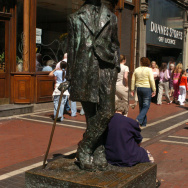 A statue of Irishman James Joyce, author