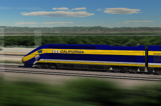 A graphic rendering of a proposed train.