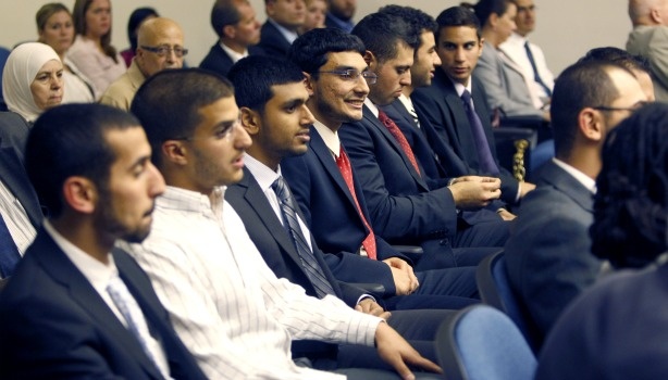 Some of the so-called 'Irvine 11' who are accused of disrupting a speech by the Israeli ambassador to the U.S. at the University of California, at Irvine.