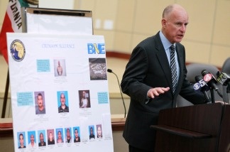 At a news conference on August 31, 2010, then Attorney General Brown announced that law enforcement officers had arrested key members of the Nuestra Familia gang who had orchestrated crimes from inside prison using cell phones.