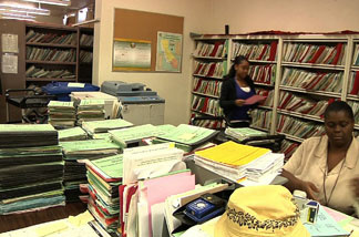 One of the medical filerooms at Chino's California Institution for Men prison.