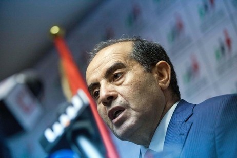 Mahmoud Jibril speaks to in Tripoli, Libya on Sunday, July 8, 2012.