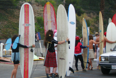 Decked-out surfers gear up for last year's Doo Dah Surf!
