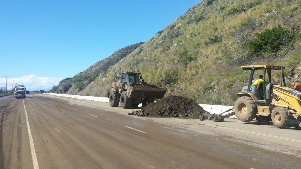 Road repairs on the Pacific Coast Highway