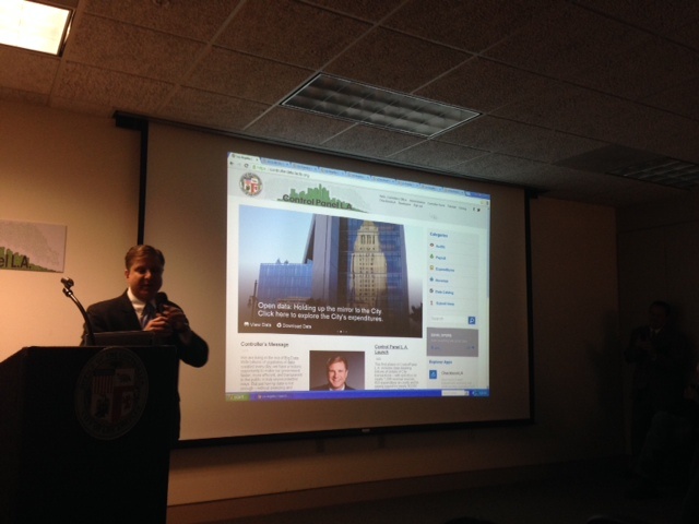 City Controller Ron Galperin shows off a new website that opens L.A's financial records to the public.