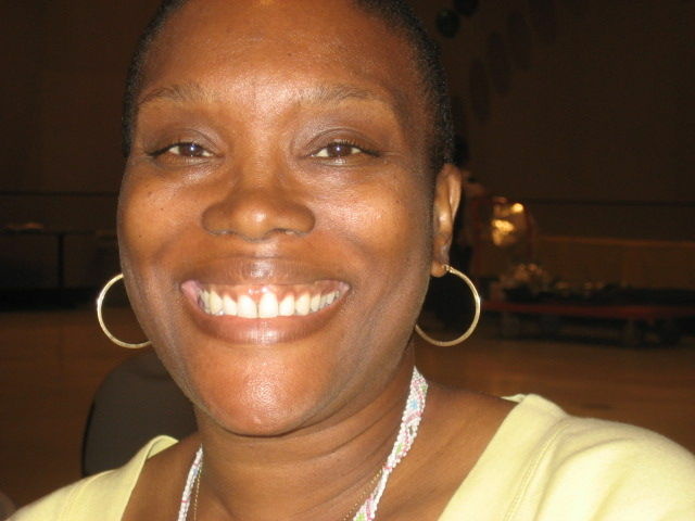 Precious Jackson of the Center for Health Justice in Los Angeles educates women about the dangers of contracting HIV from men returning from prison.