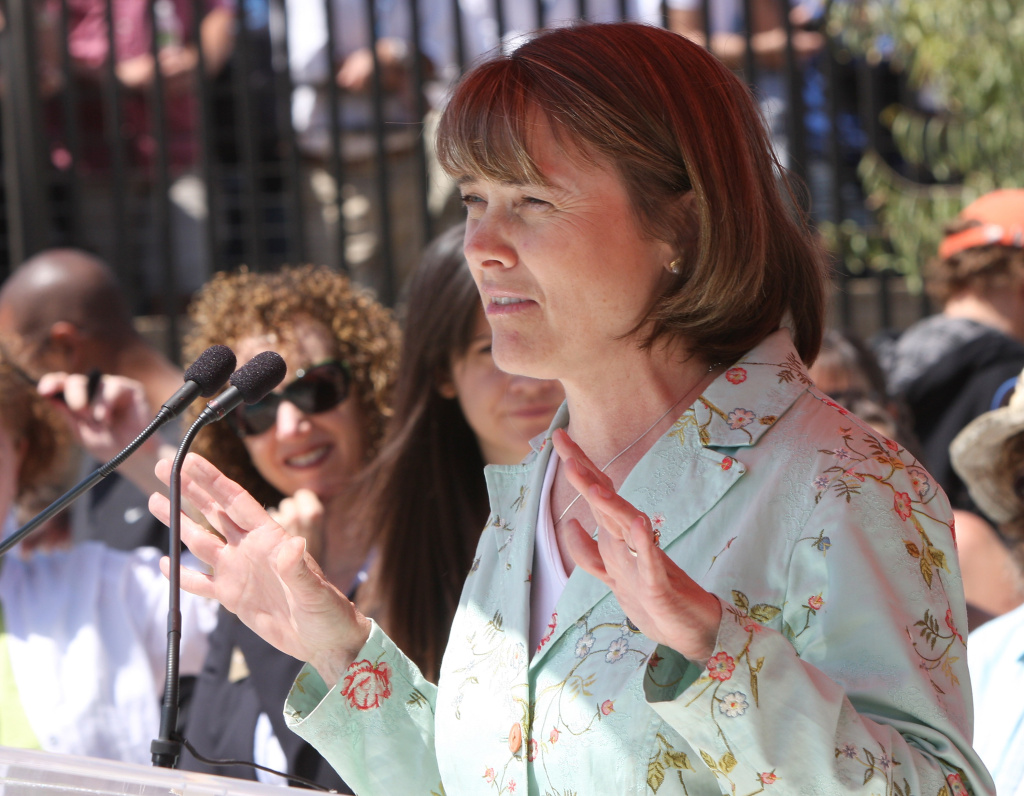 Former State Parks director Ruth Coleman speaks in 2009. Coleman resigned last month when the Parks Department was found to have hoarded over $54 million in special funds.