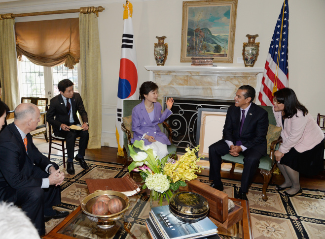 South Korean President Park Attends Luncheon In Los Angeles