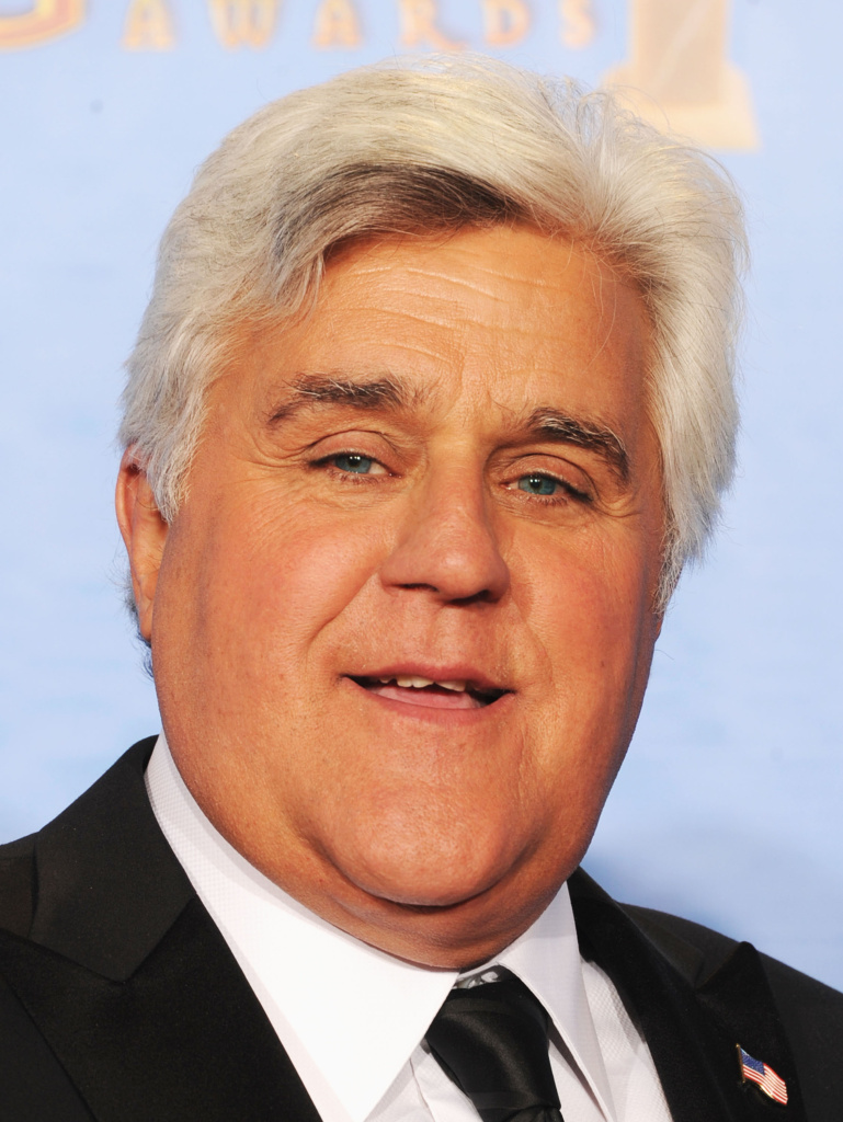 Comedian Jay Leno poses in the press room during the 70th Annual Golden Globe Awards in Beverly Hills.