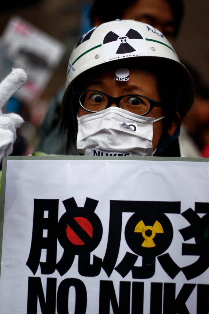 Anti-nuclear power protests in Kouenji, Tokyo, Japan, April 2011.