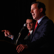 Rick Santorum Attends Missouri Primary Night Event