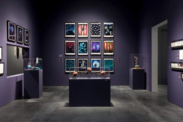 Installation View of the Tim Burton exhibit at LACMA.