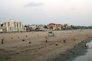 The beach in Santa Monica, Calif.
