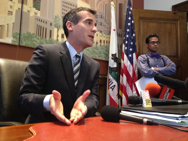 Garcetti gestures