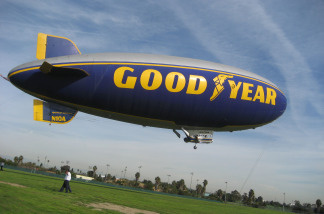 The Goodyear Blimp kicks off the year-long Centennial Aviation Day.