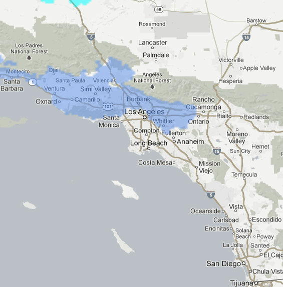The shaded areas indicate where frost warnings were issued Sunday night into Monday morning in the region.