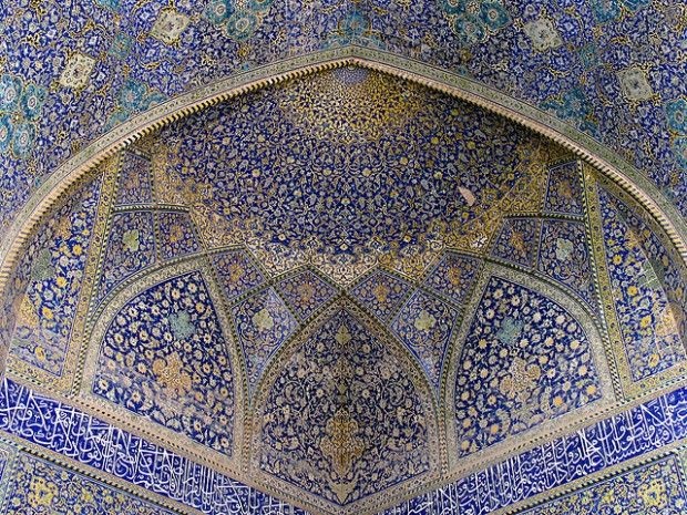 The interior of a mosque in Ishafan, Iran, May 2006
