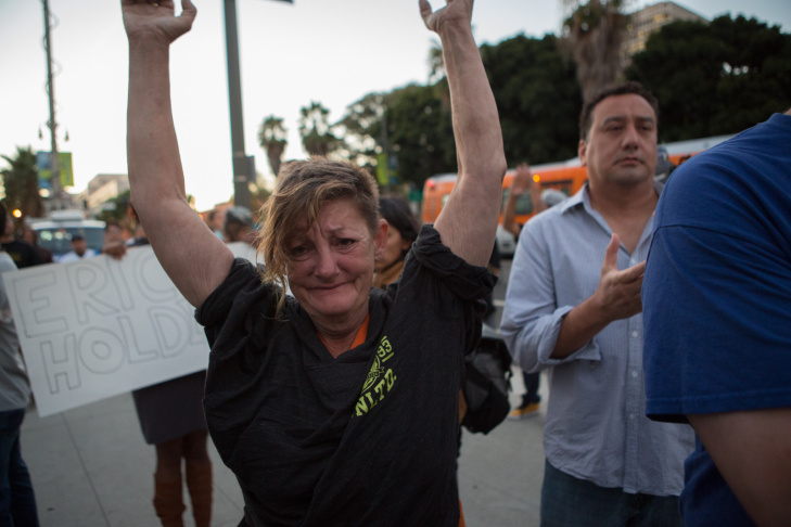 George Zimmerman Protests Los Angeles Trayvon Martin LAPD