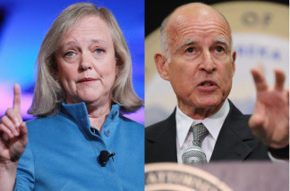California gubernatorial candidates Meg Whitman and Jerry Brown