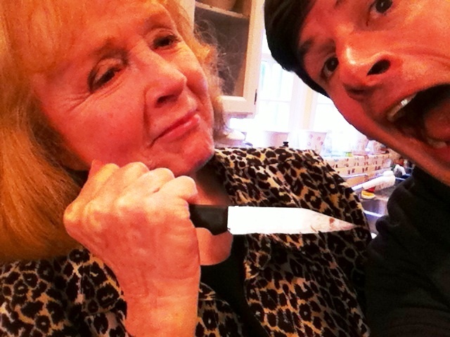 Piper Laurie re-enacts "Carrie" with Off-Ramp host John Rabe